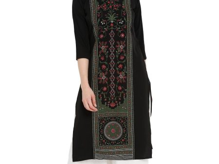 Ahalyaa Women Self Design Crepe Straight Beautiful Kurta Online Sale