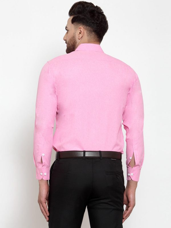 Jainish Pink Formal Shirt with white detailing ( SF 419Pink ) For Sale