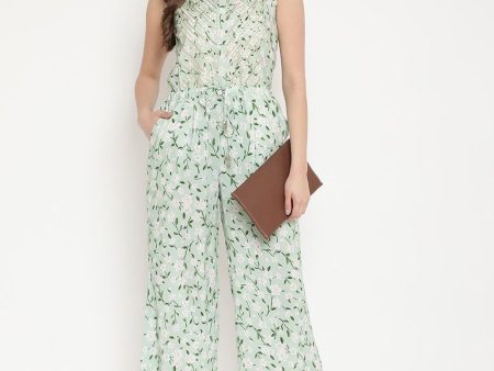 Ahalyaa Womens Mint Rayon Printed Jumpsuit Online Hot Sale