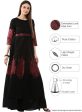 Ahalyaa Black & Red Cotton Blend Floor Length Anarkali Kurta Dress Supply