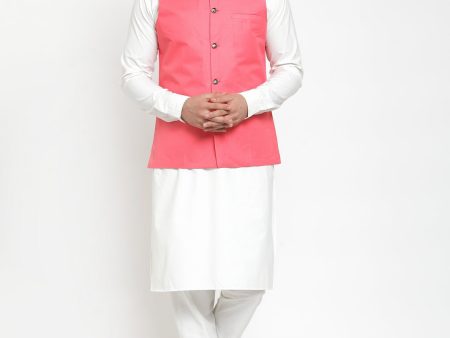 Jompers Men Beautiful Solid Kurta Pajama with Solid Waistcoat Online Sale