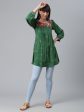 Ahalyaa Green & Pink Printed Tunic Online Hot Sale