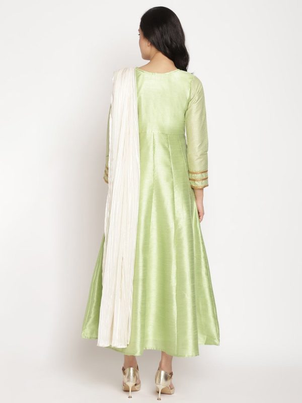 Ahalyaa Gorgeous Green Art Silk Kurta Online