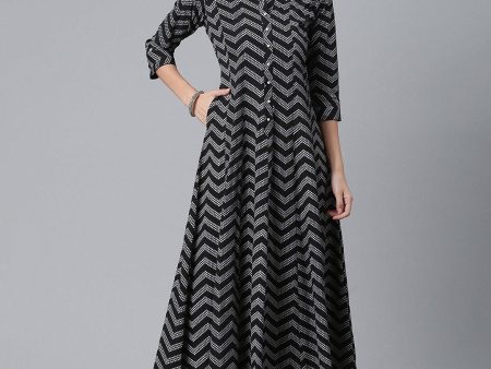 Ahalyaa Crepe Black Printed Kurta Cheap