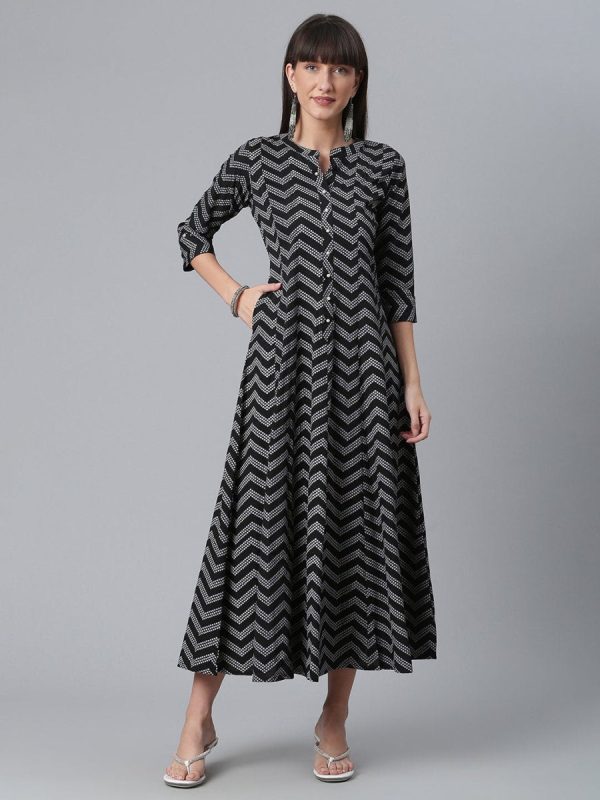 Ahalyaa Crepe Black Printed Kurta Cheap