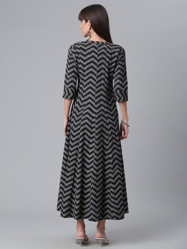 Ahalyaa Crepe Black Printed Kurta Cheap