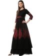 Ahalyaa Black & Red Cotton Blend Floor Length Anarkali Kurta Dress Supply