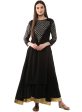 Ahalyaa Black Floor Length Double Layered Anarkali Online Hot Sale