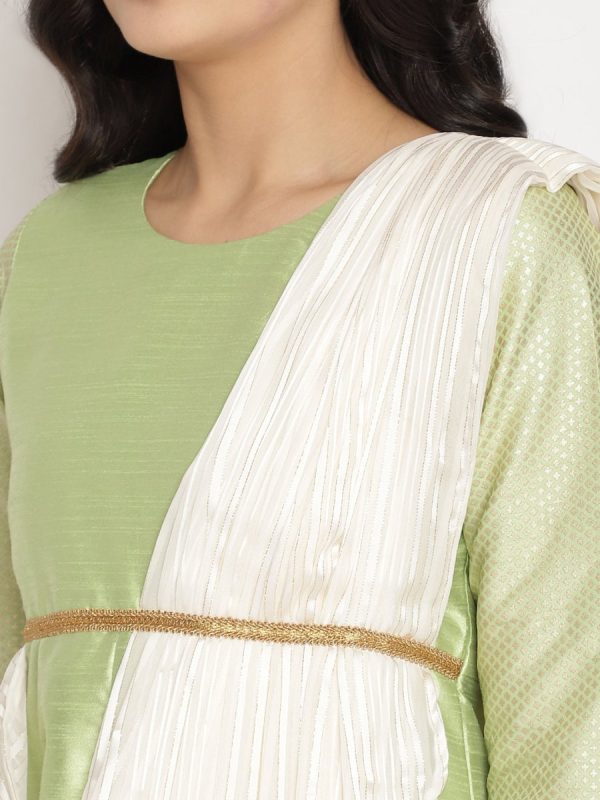 Ahalyaa Gorgeous Green Art Silk Kurta Online