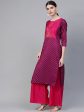 Ahalyaa Magenta & Pink Screen Printed Kurta with Palazzo For Cheap