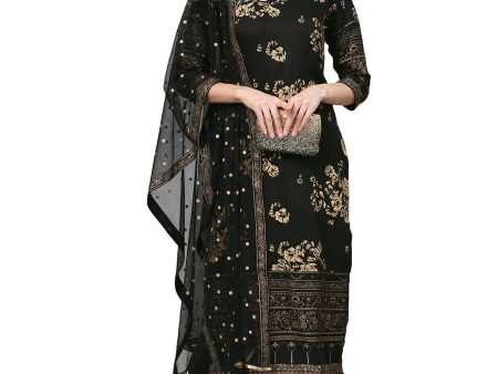 Ahalyaa Black Printed Kurta Set For Women s Online Hot Sale