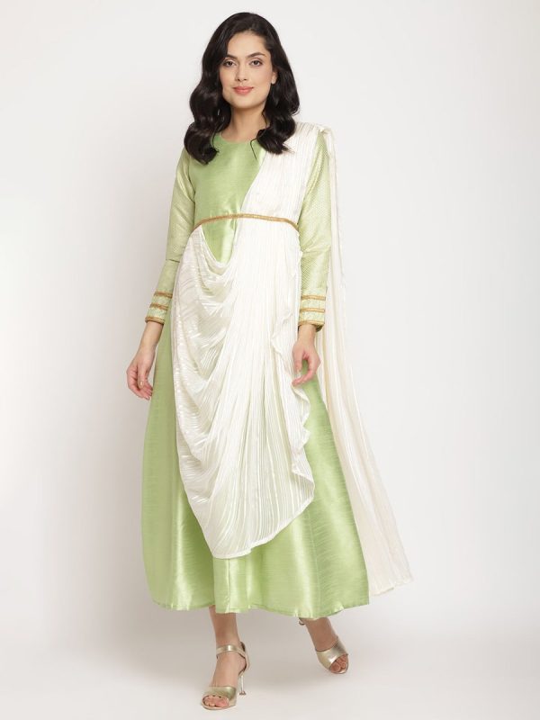 Ahalyaa Gorgeous Green Art Silk Kurta Online