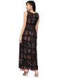 Ahalyaa Black Printed Flare Kurta Dress For Women Discount