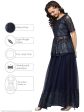 Ahalyaa Navy Blue Peplum Net Indowestern Set Fashion