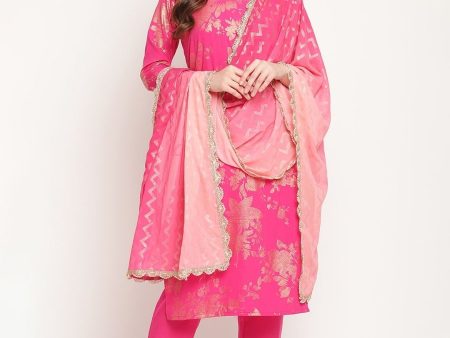 Ahalyaa Dark Pink Crepe Printed Salwar Suit Sets With Dupatta Online Hot Sale