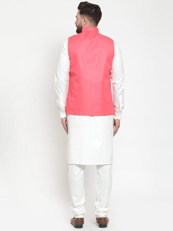 Jompers Men Beautiful Solid Kurta Pajama with Solid Waistcoat Online Sale