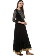 Ahalyaa Black Floor Length Double Layered Anarkali Online Hot Sale