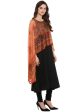 Ahalyaa Black Crepe Printed Kurta With Attached Dupatta For Women For Cheap