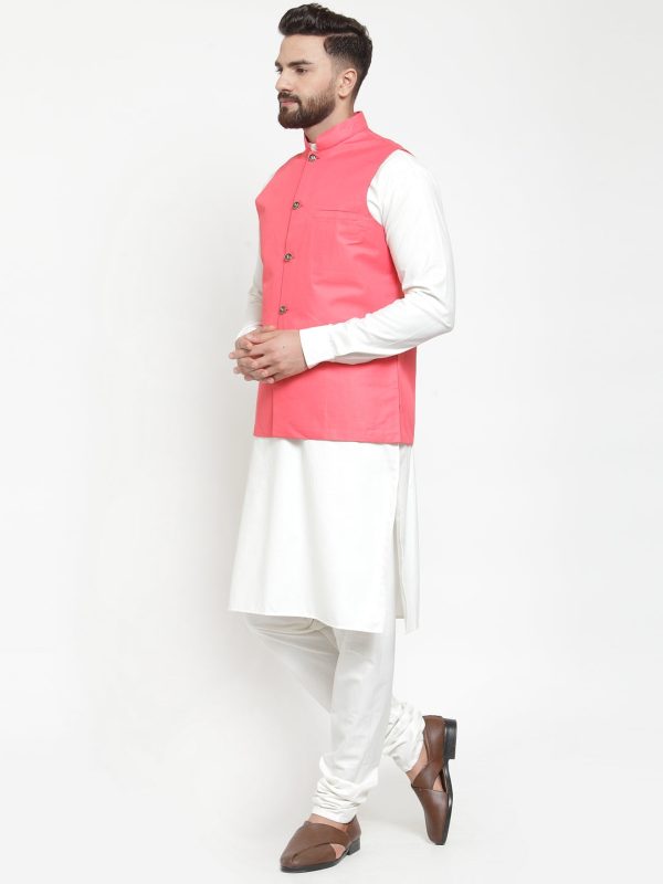 Jompers Men Beautiful Solid Kurta Pajama with Solid Waistcoat Online Sale