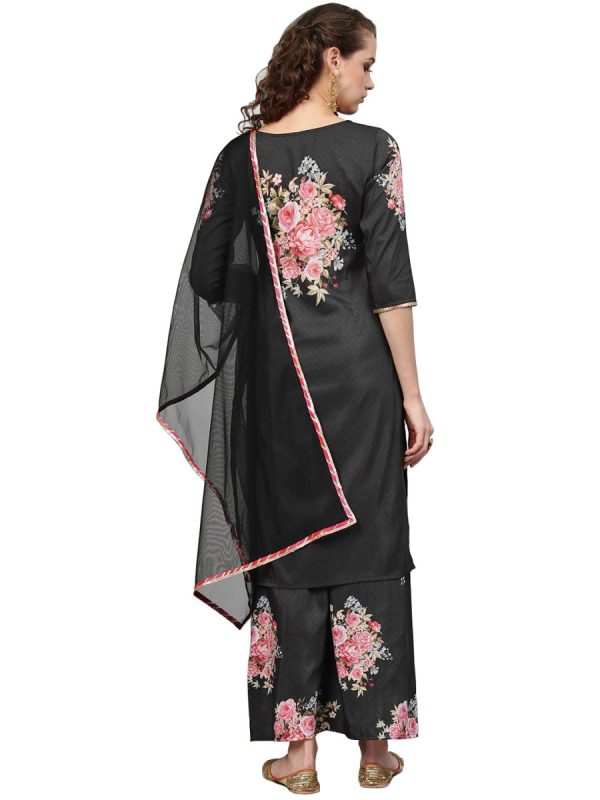 Ahalyaa Beautiful Black Printed Kurta Set For Women s Discount