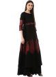 Ahalyaa Black & Red Cotton Blend Floor Length Anarkali Kurta Dress Supply