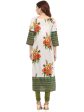 Ahalyaa Floral Cotton Blend Straight Off white Kurta Online Hot Sale