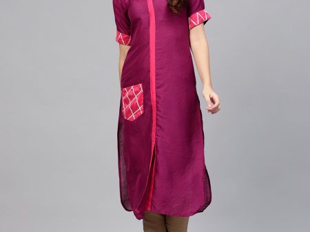 Ahalyaa Solid Straight Poly Silk Beautiful Kurta Supply