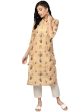 Ahalyaa Beige Dusty Print Straight Kurta For Women For Discount