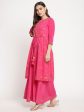 Ahalyaa Dark Pink Crepe Khari Print Dress For Women Hot on Sale