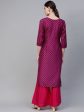 Ahalyaa Magenta & Pink Screen Printed Kurta with Palazzo For Cheap