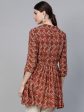 Ahalyaa Brown & Cream-Coloured Printed A-Line Tunic For Discount