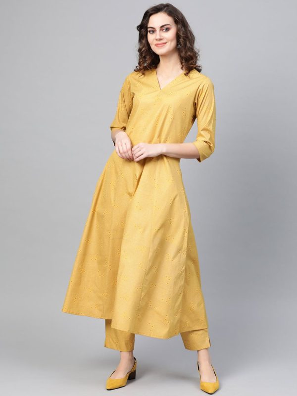 Ahalyaa Women A-Line Crepe Kurta With Pant Fashion