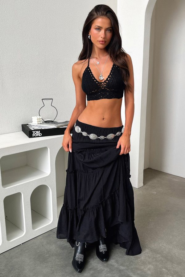 Dunne Maxi Skirt - Black on Sale